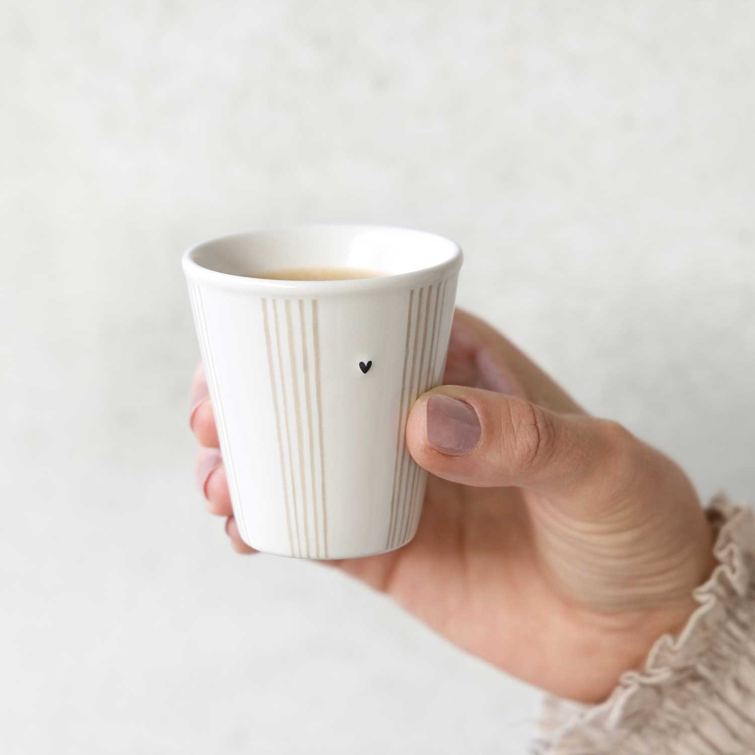 Espressotasse "Paperlook - Mi Amore" - 4,4x6,2x6,5 cm (Schwarz)