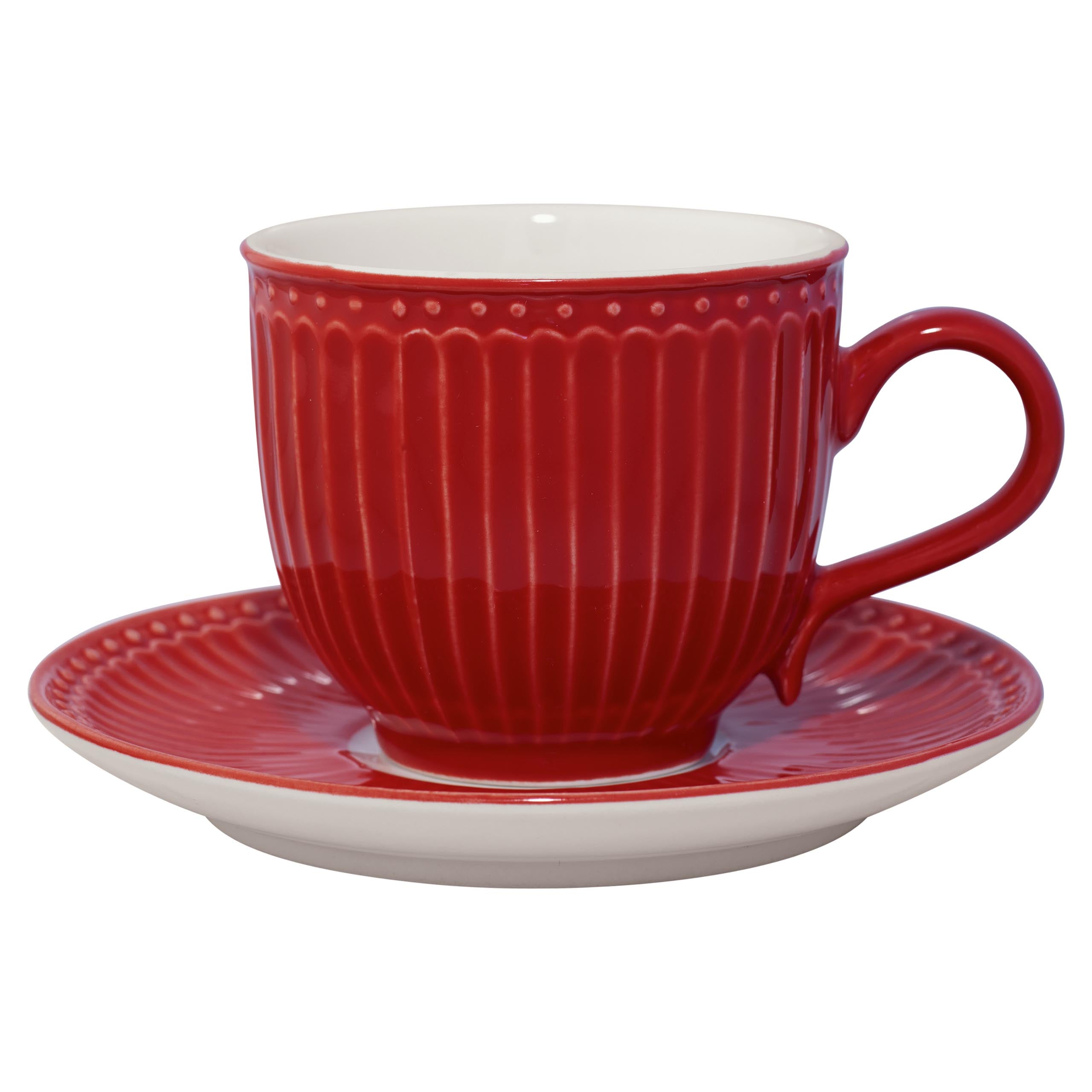 Tasse mit Untersetzer "Alice" (Red)  - 4er-Set
