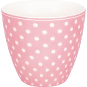 Latte-Becher Dotty, roséfarben mit weißen Punkten, 0,35 l