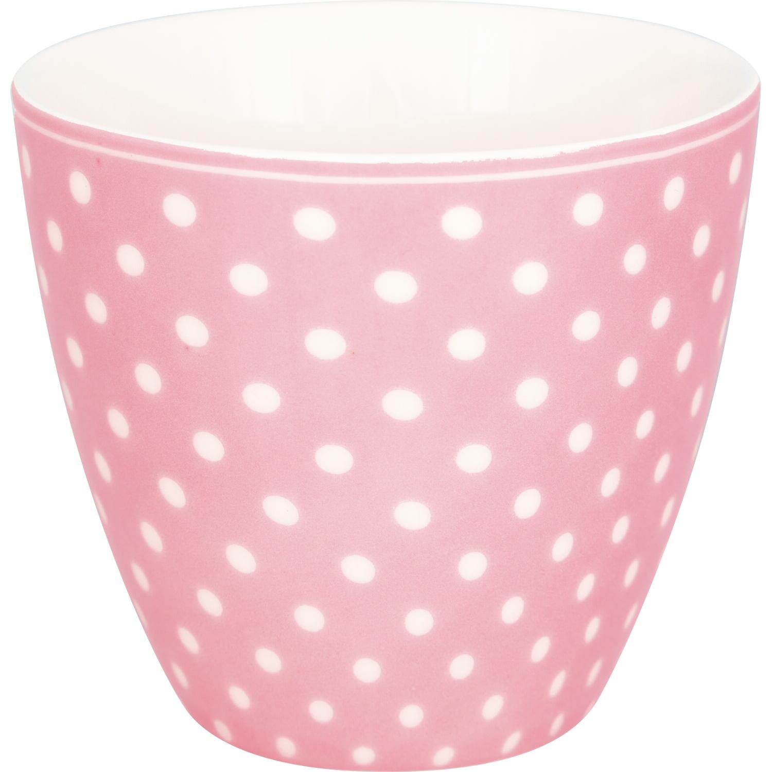 Latte-Becher Dotty, roséfarben mit weißen Punkten, 0,35 l