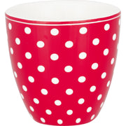 Mini Latte-Cup „Dotty“: roter Becher mit weißen Punkten, 0,13 l