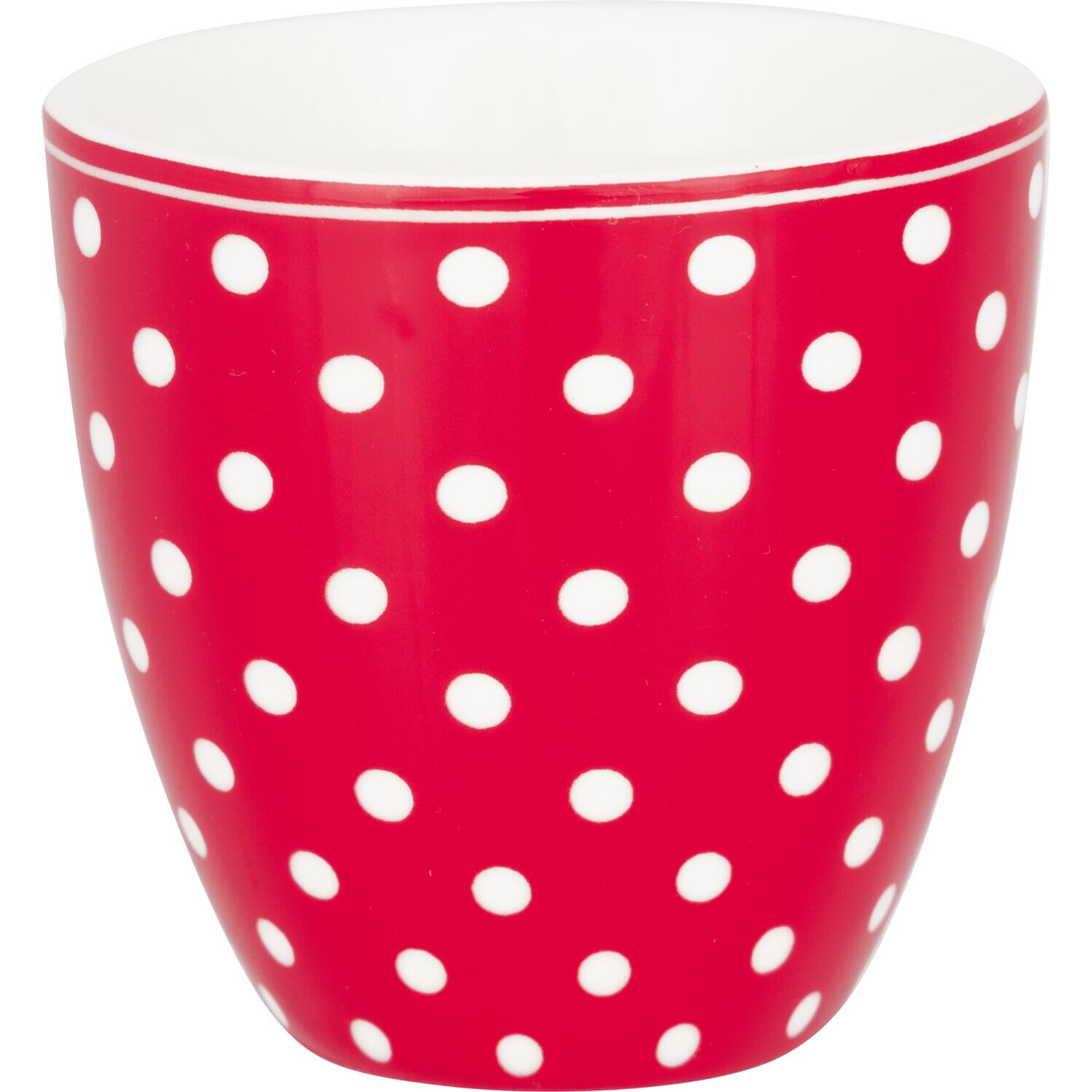 Mini Latte-Cup „Dotty“: roter Becher mit weißen Punkten, 0,13 l