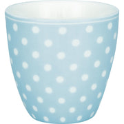 Mini-Lattetasse Dotty, hellblau mit weißen Punkten, 0,13 l