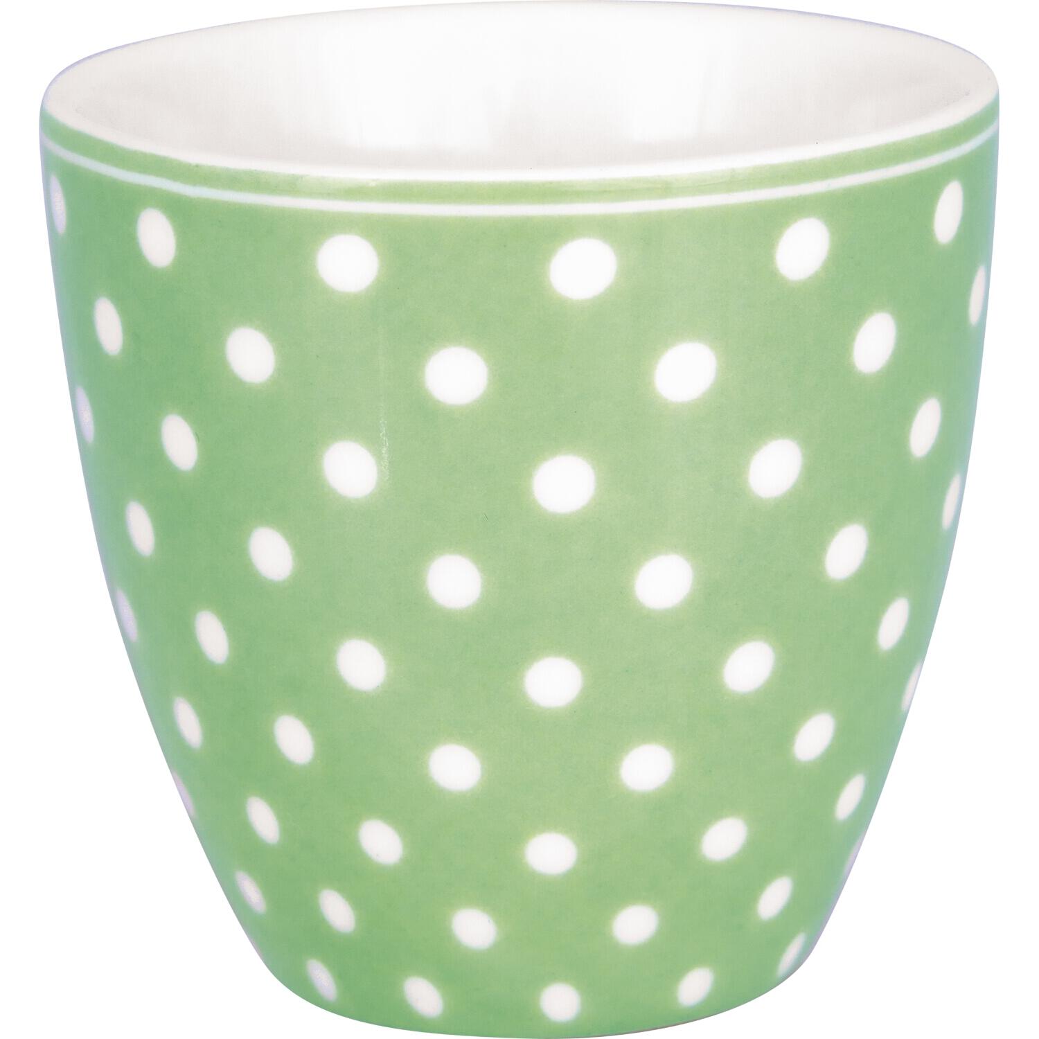 Mini Latte-Cup Dotty, hellgrün mit weißen Punkten, 0,4 l