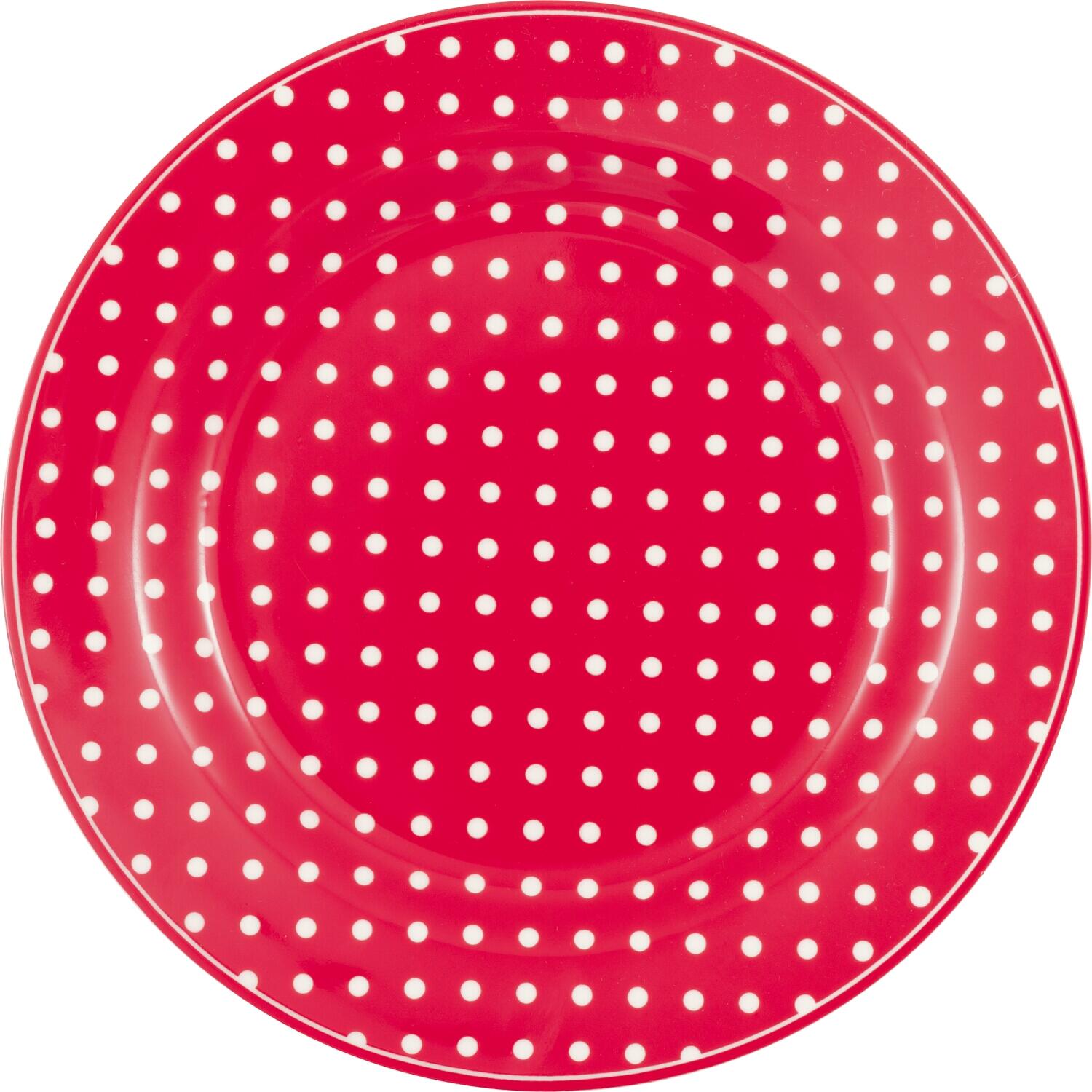 Teller Dotty, 20,2 cm, rot mit weißen Punkten