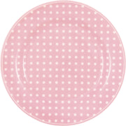 Runder Teller Dotty, blassrosa mit weißen Punkten, 20,2 cm