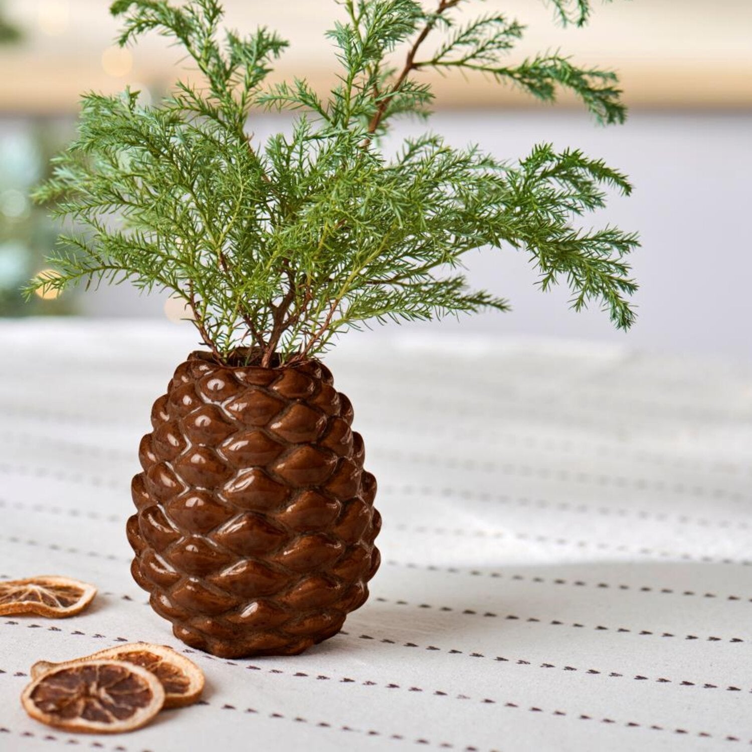 Vase "Zapfen" - 8,3x9,8 cm (Braun)
