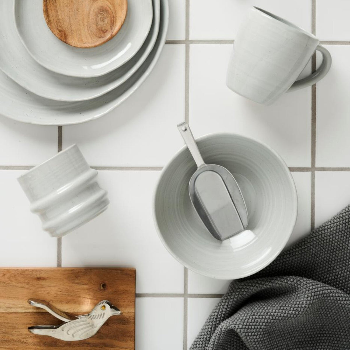 Tasse mit Henkel "Waves" - 300 ml (Grau)