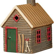Haus für Teelicht "Skihütte" - 9,8x8,3x12 cm (Braun)