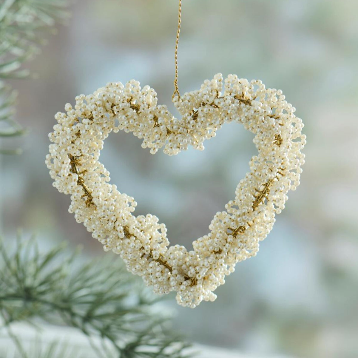 Herz zum Hängen "Fairytale - Christmas" (Weiß)