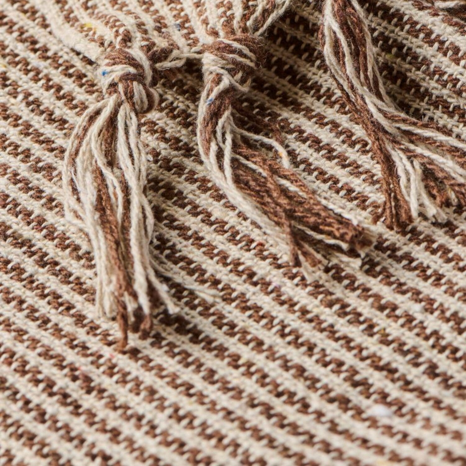 Plaid "Streifen" - 130x160 cm (Creme/Mocca)