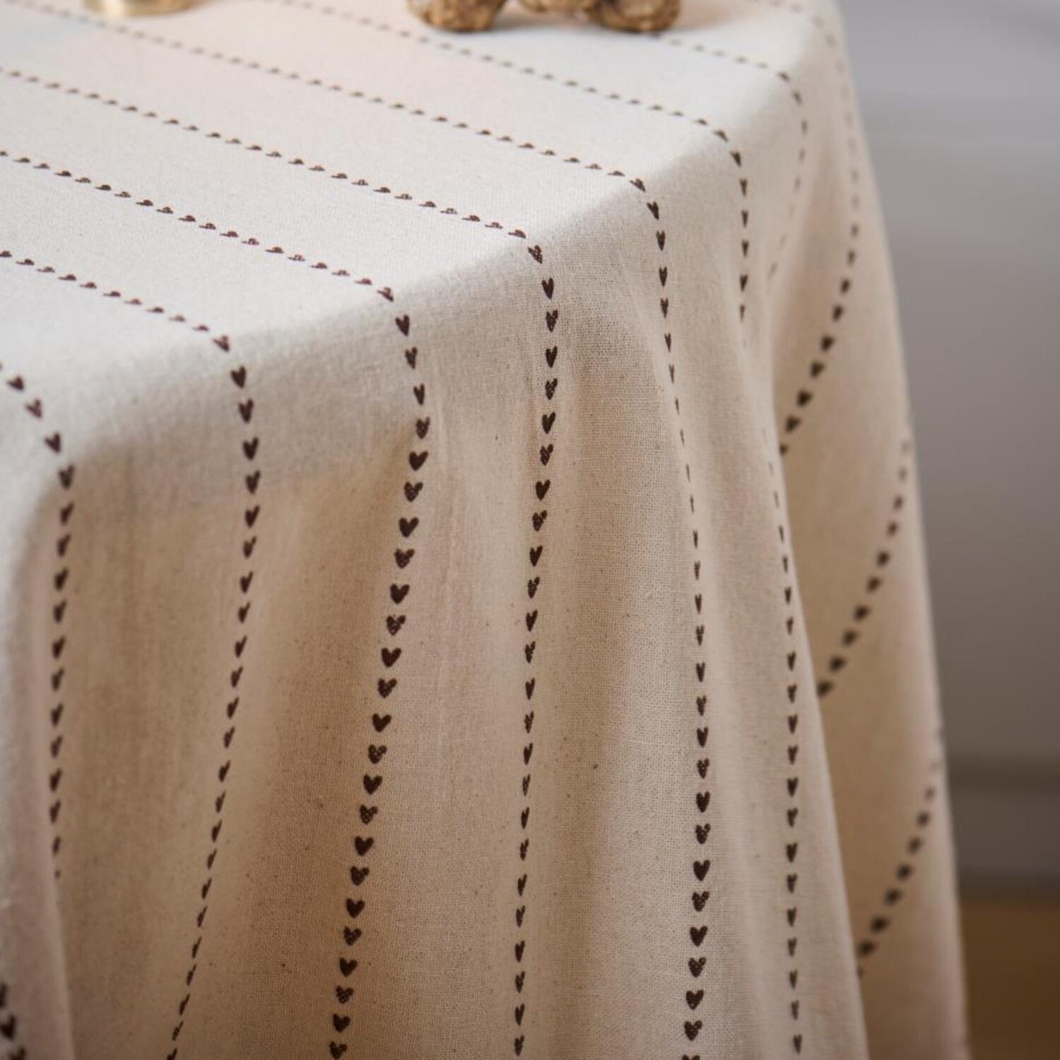 Tischdecke "Valentina - Herzen" (Natur/Braun)