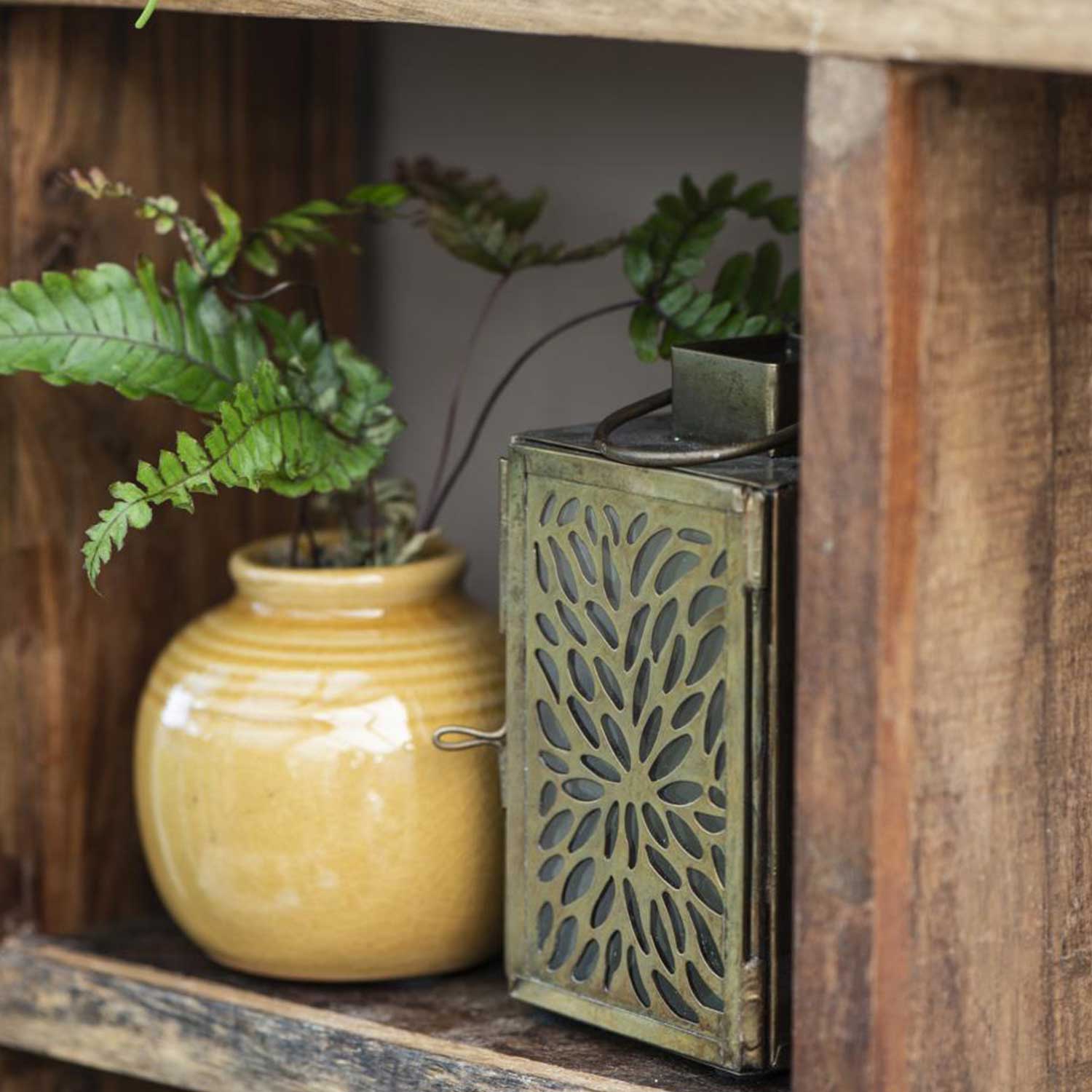 Mini Vase mit Rillen und krakelierter Oberfläche (Braun)