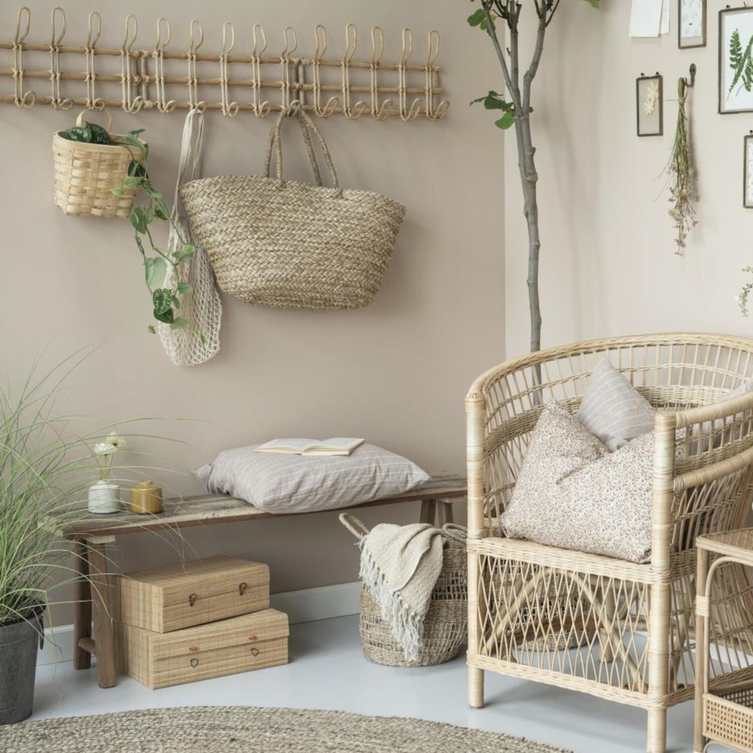 Hakenleiste mit 5 Haken - 45x10x25 cm (Natur) Ib Laursen