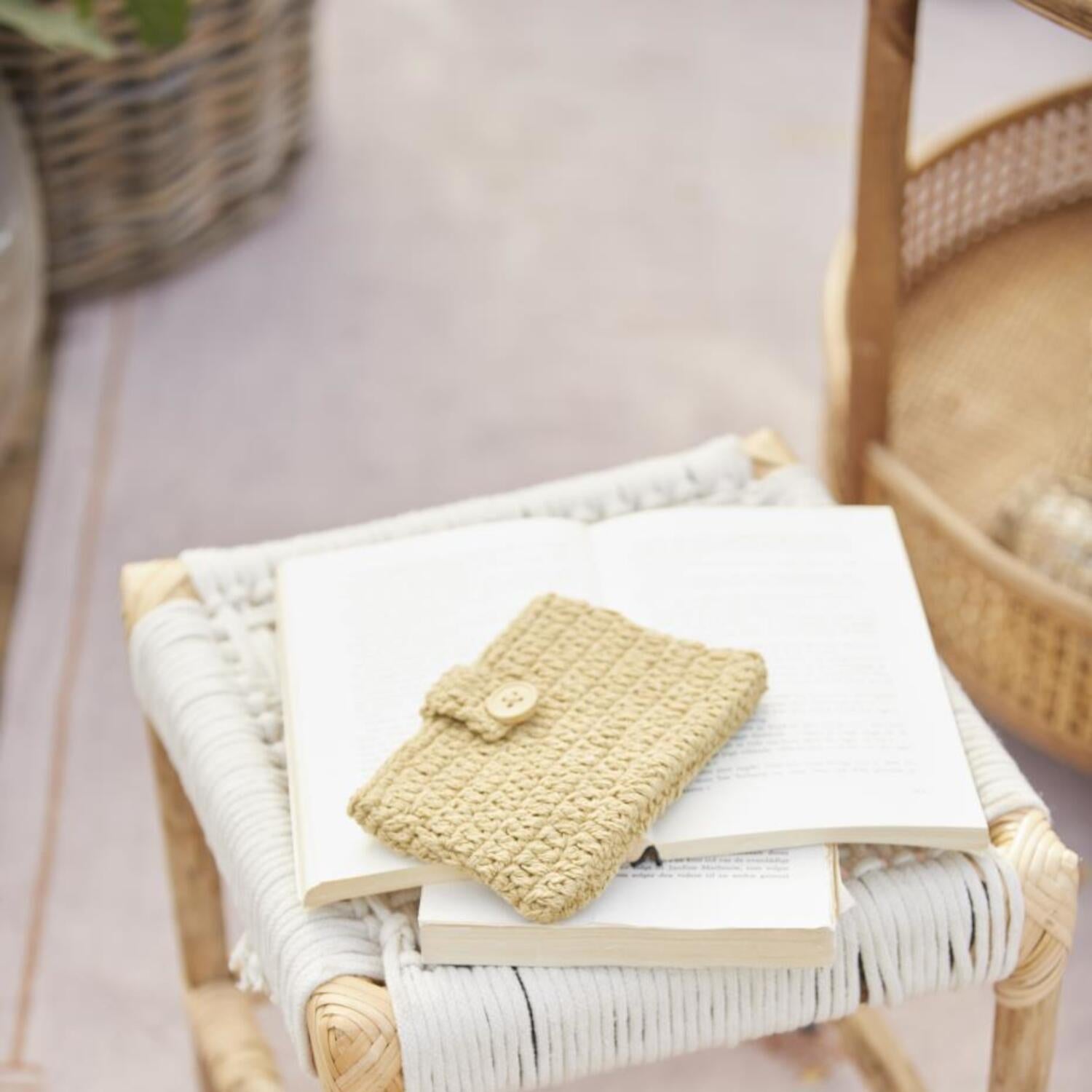 Gehäkelter Geldbeutel - 10,5x15 cm (Ocker)