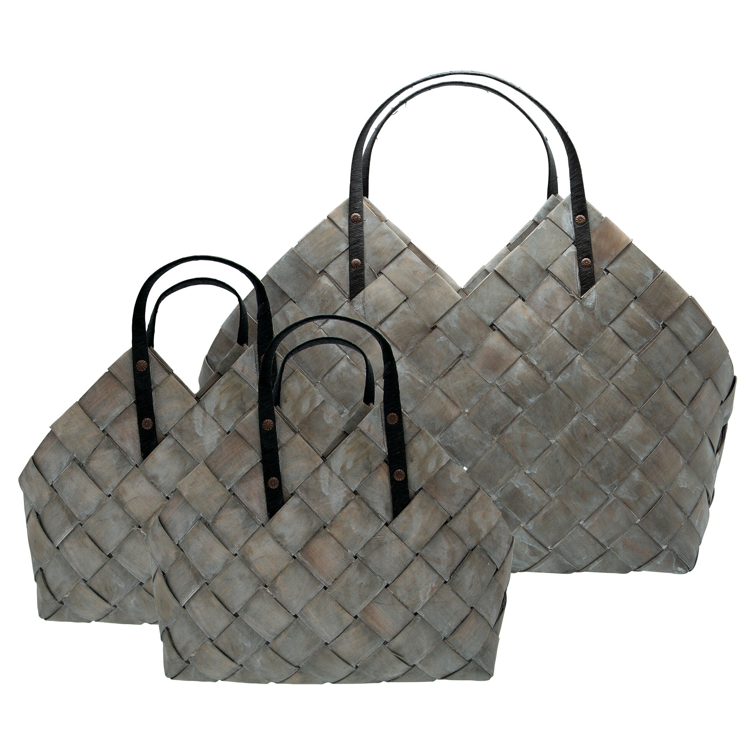 Körbe mit Henkel im 3er-Set (Dusty Grey)