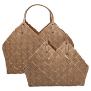 Flechtkorb mit Henkel im 2er-Set (Beige)