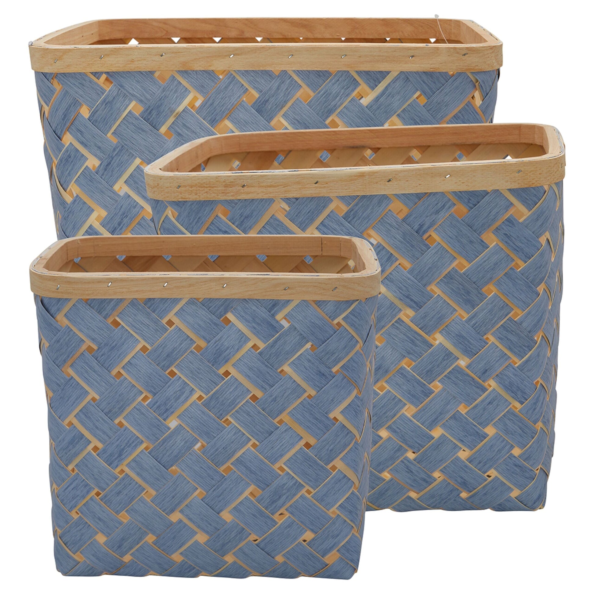 Flechtkorb im 3er-Set - 31x31 cm (Dusty Blue) GreenGate