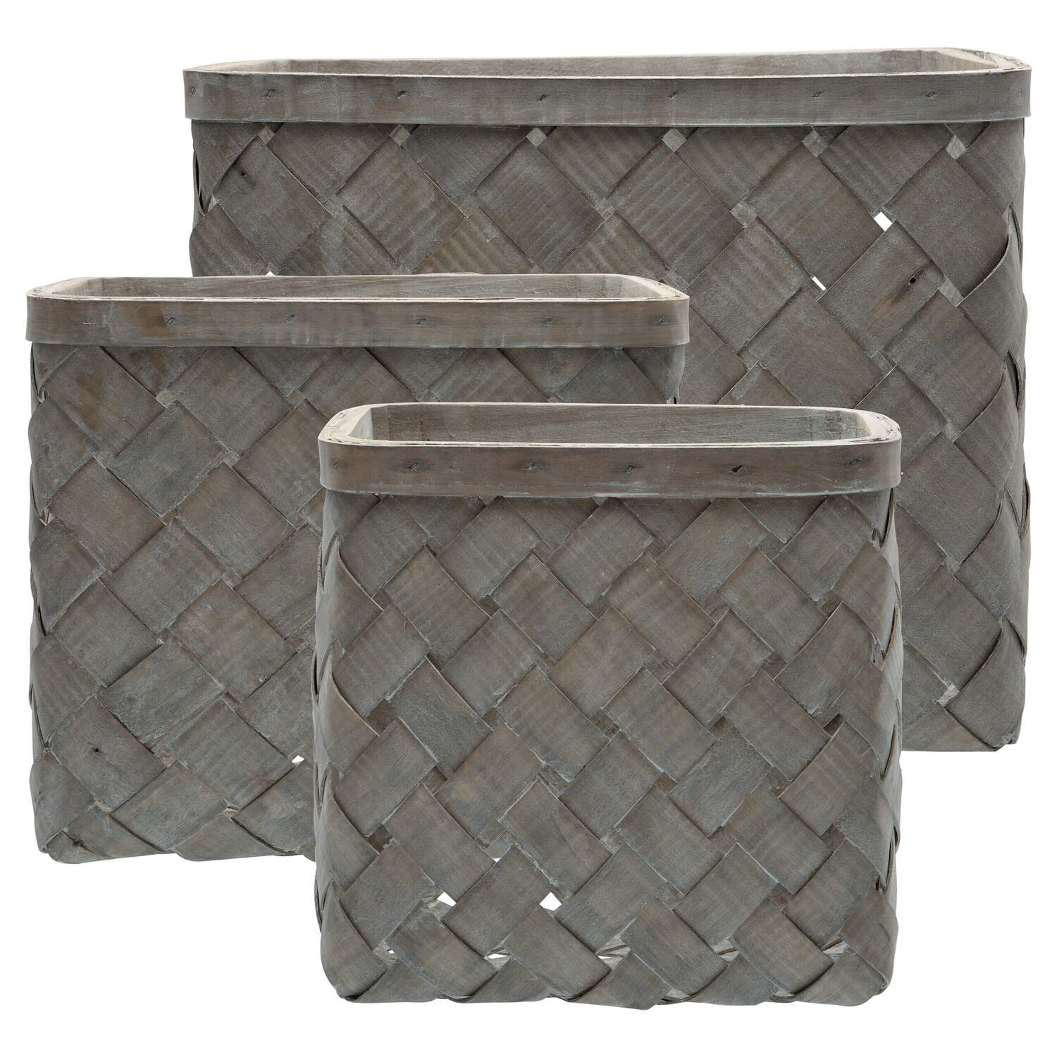 Körbe rechteckig im 3er-Set (Dusty Grey)