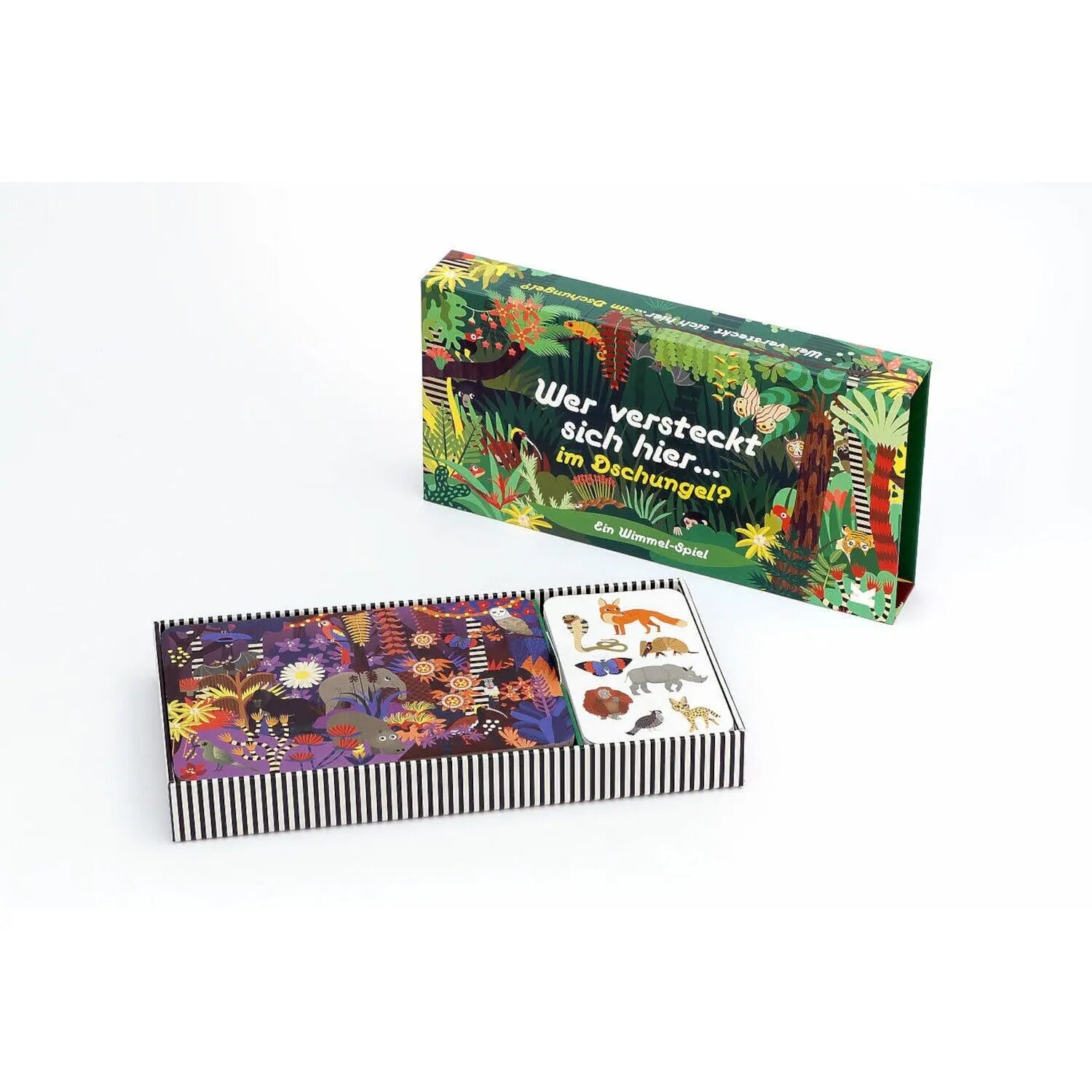 Wer versteckt sich hier im Dschungel? - Ein Wimmel-Spiel