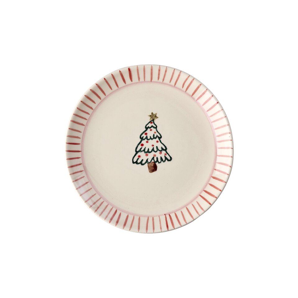 Tortenplatte aus Keramik "Xmas Tree" - 15 cm (Creme)