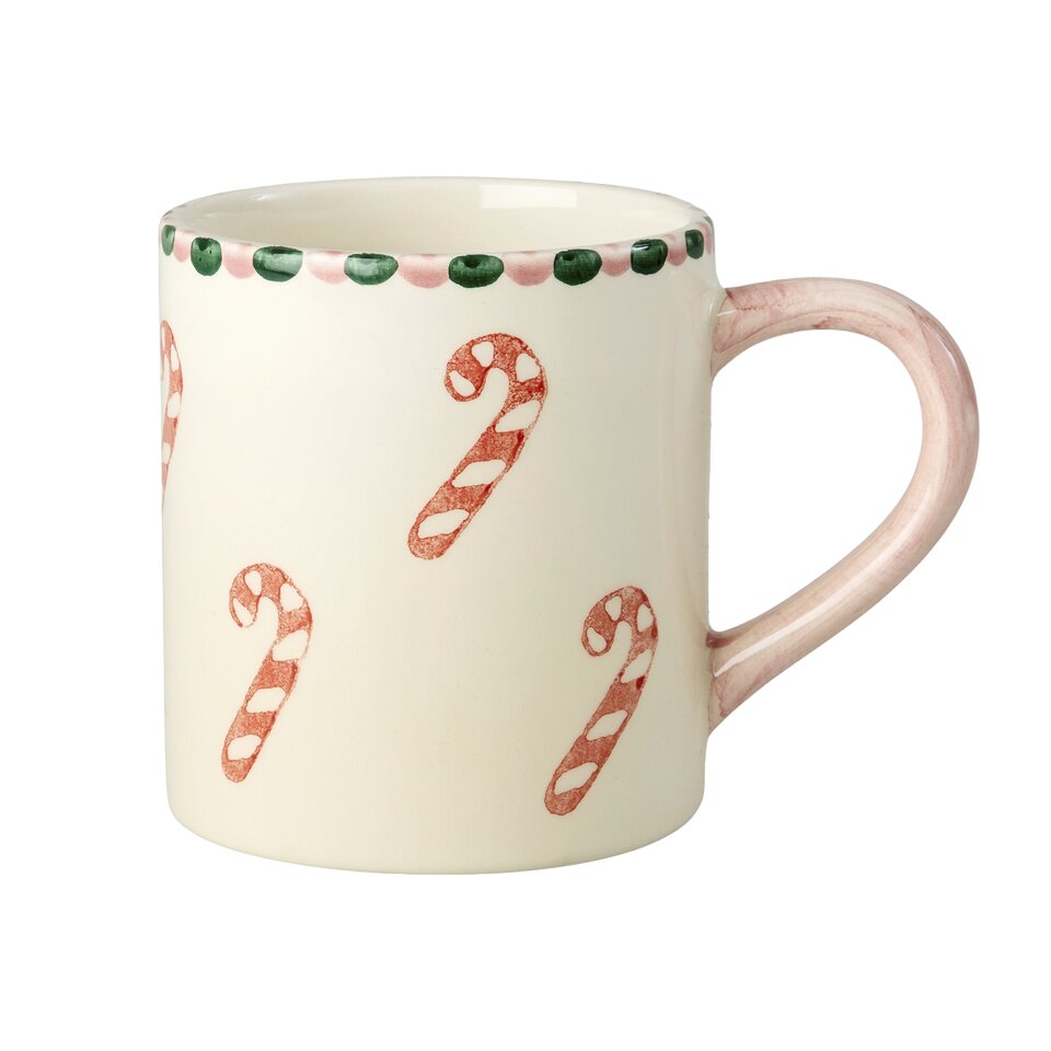 Keramiktasse "Christmas - Candy Canes" - 420 ml (Creme)