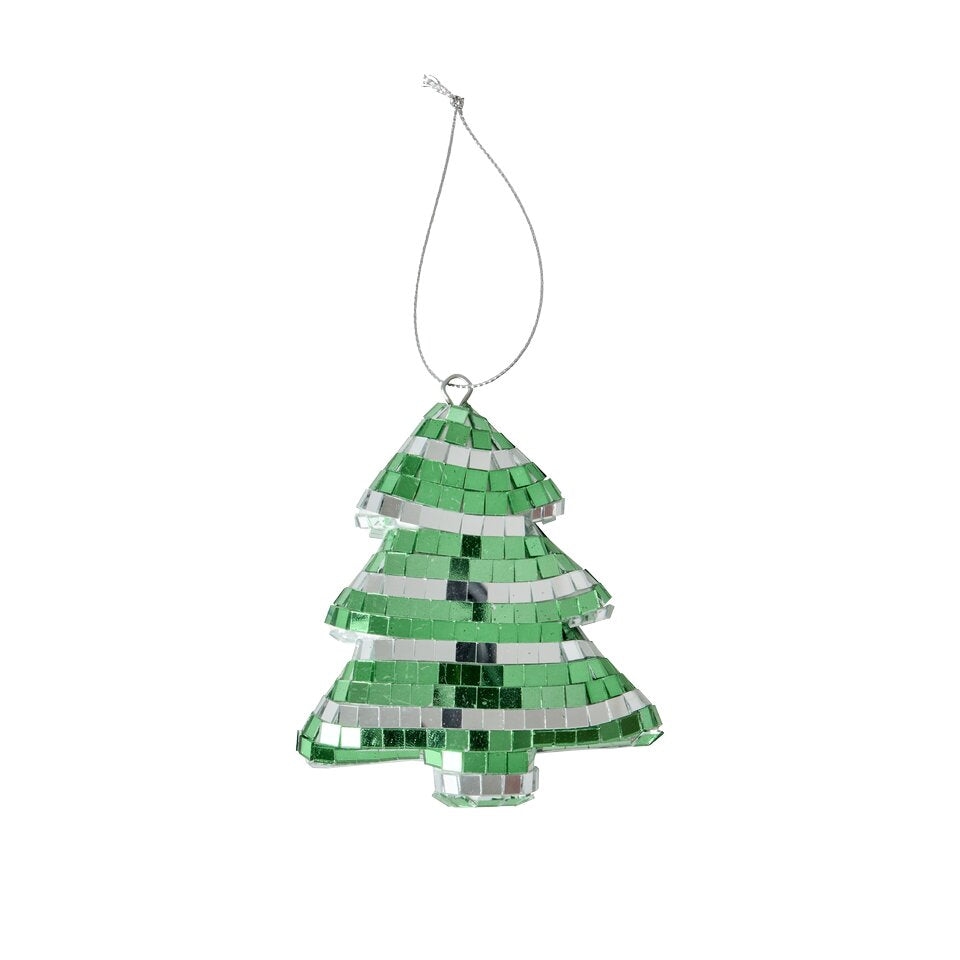 Weihnachtsbaum "Disco - Striped" - M (Silber/Grün)