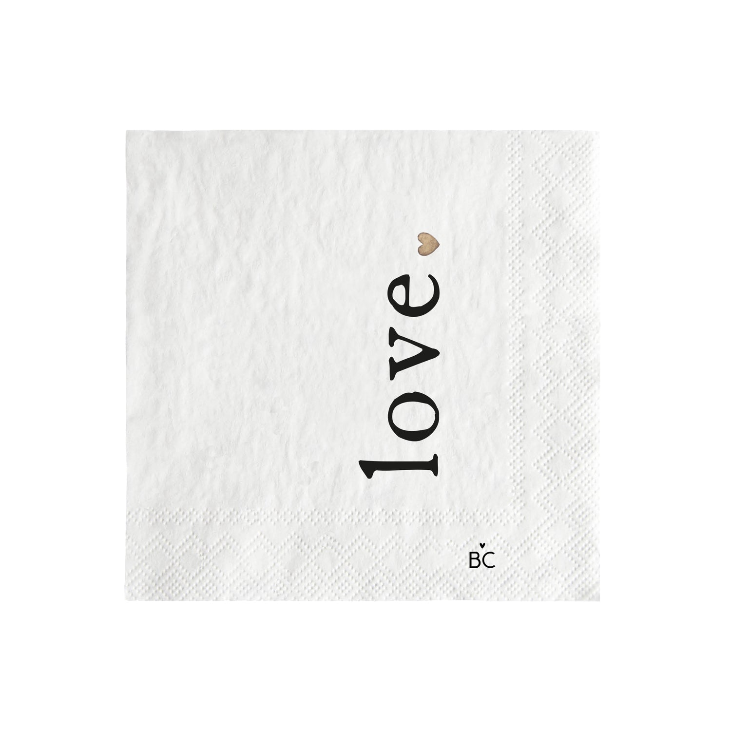 Papierserviette "LOVE"- 12,5x12,5 cm (Weiß)