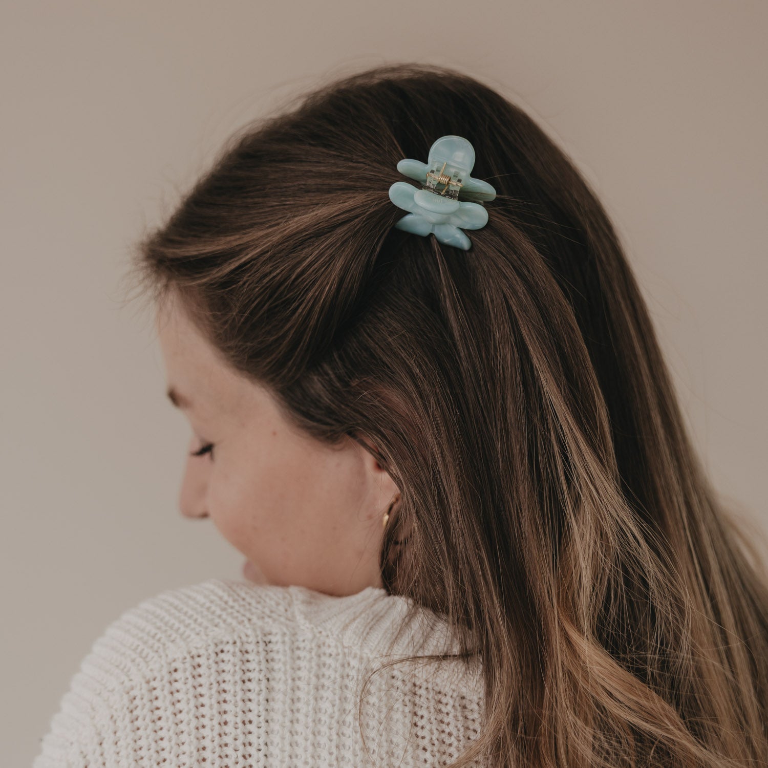 Haarspange "Blume" (Mint)