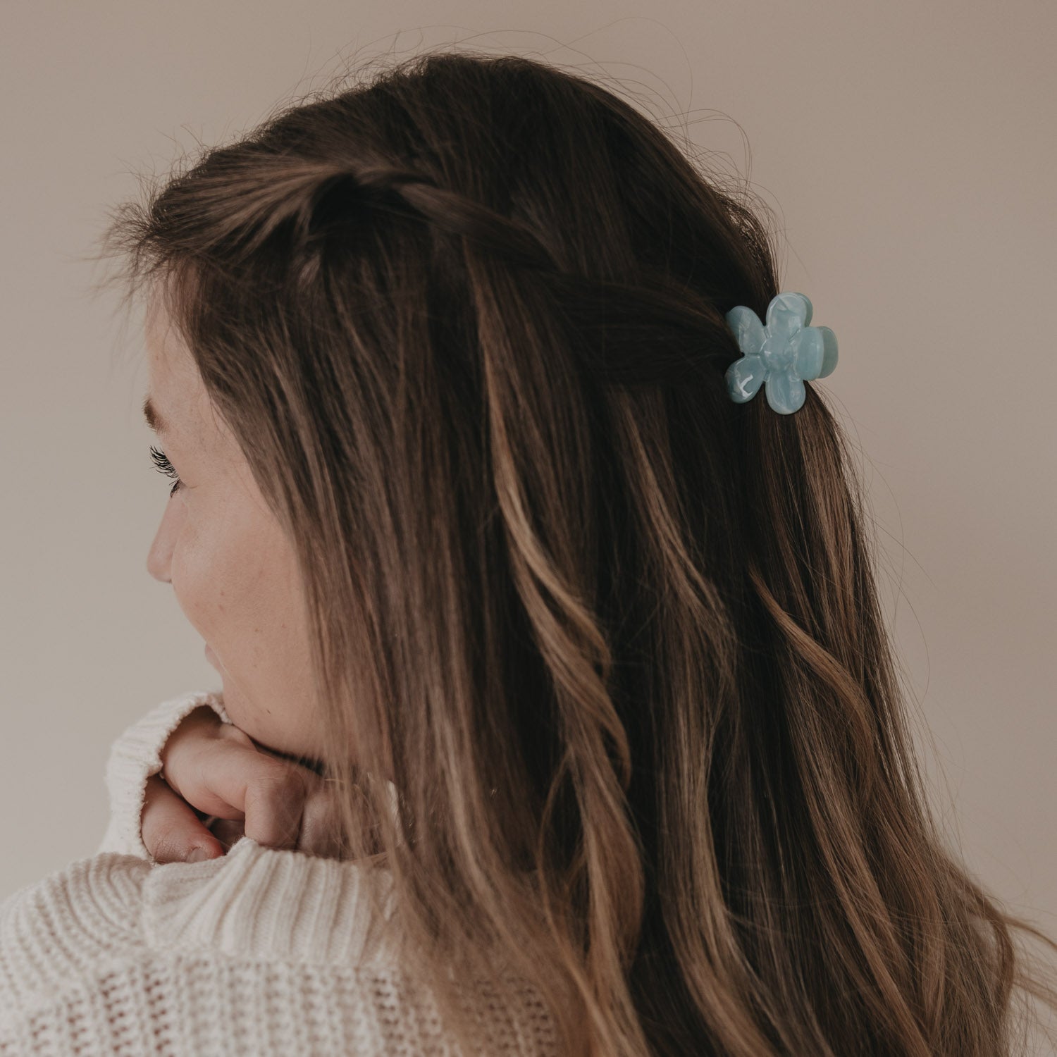 Haarspange "Blume" (Mint)
