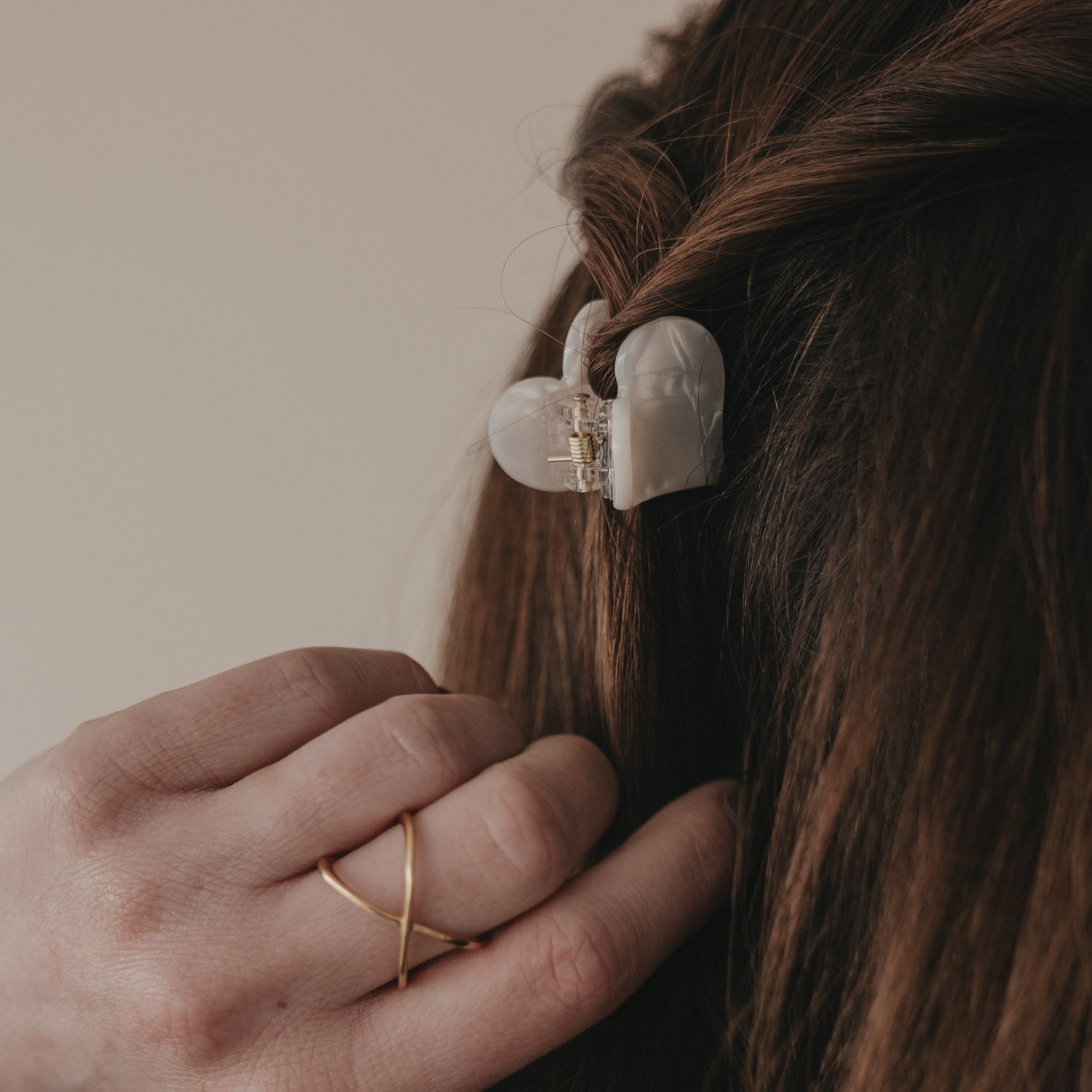 Haarspange "Herzform" - Klein (Pearl)