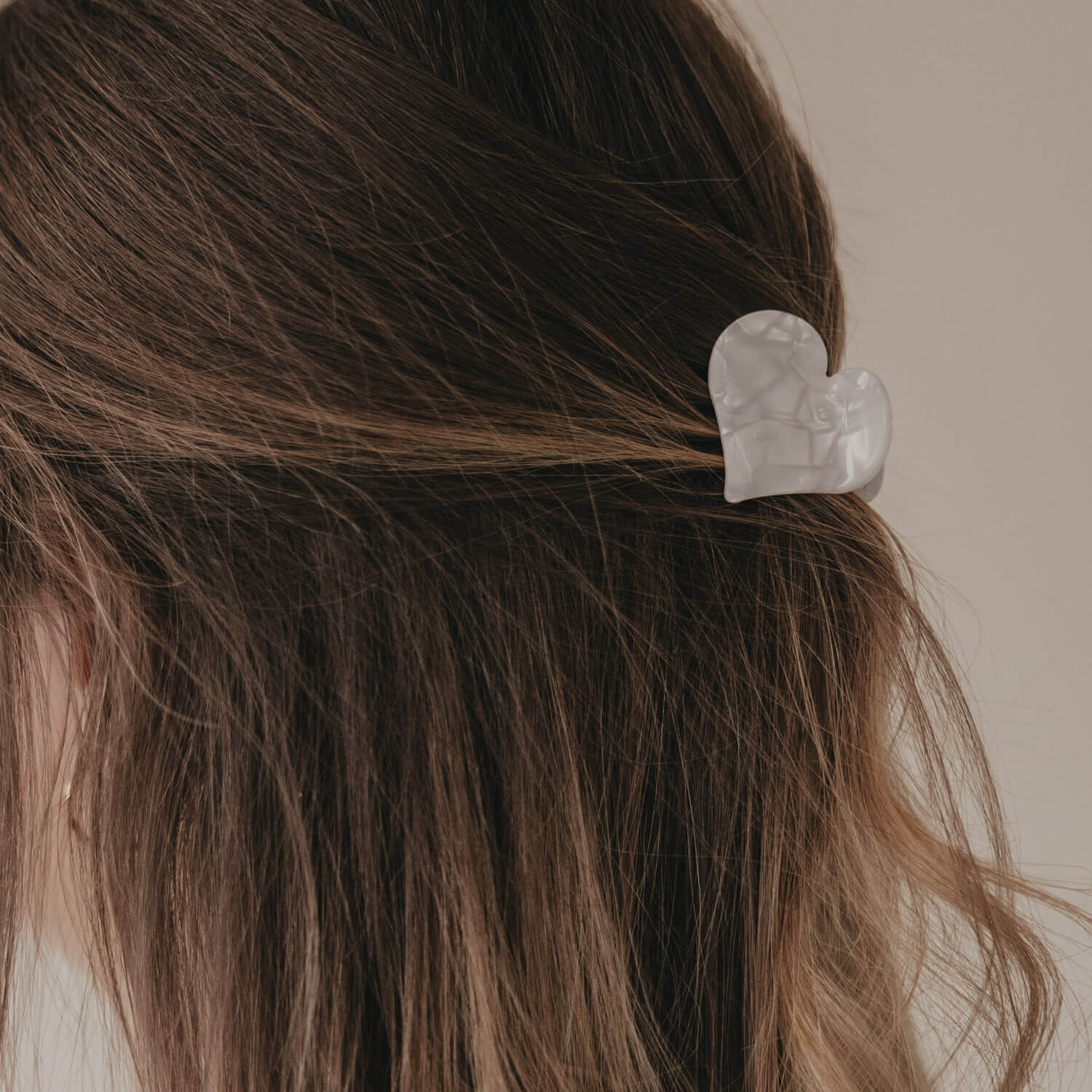 Haarspange "Herzform" - Groß (Pearl)