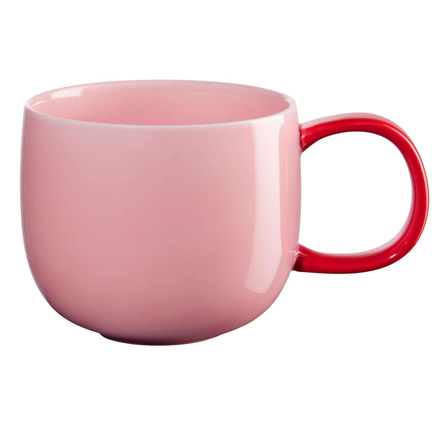 Henkelbecher "strawberry" - 400 ml (Rosa/Rot)