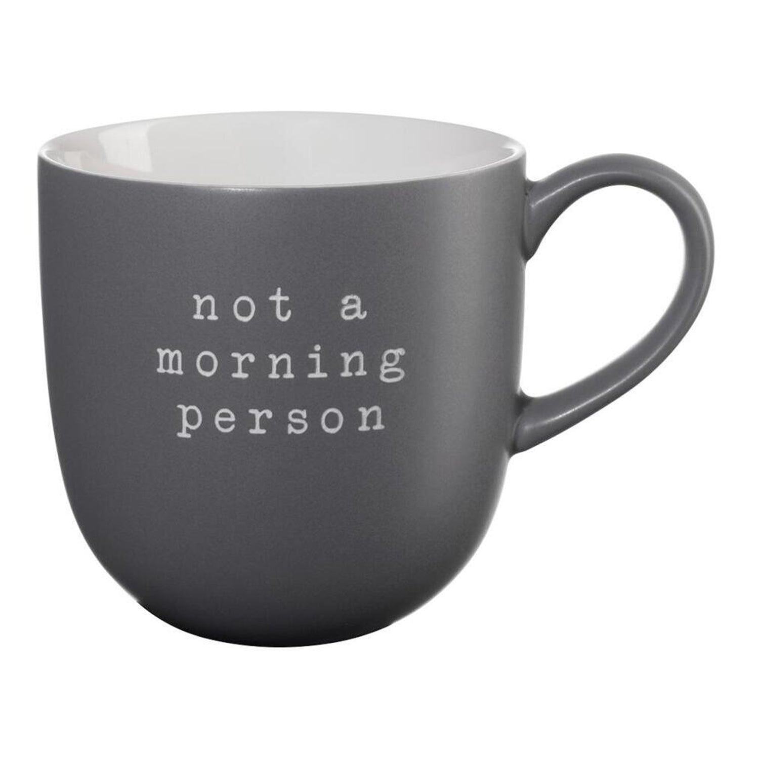 Henkelbecher "not a morning person" - 350 ml (Dunkelgrau)