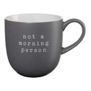 Henkelbecher "not a morning person" - 350 ml (Dunkelgrau)