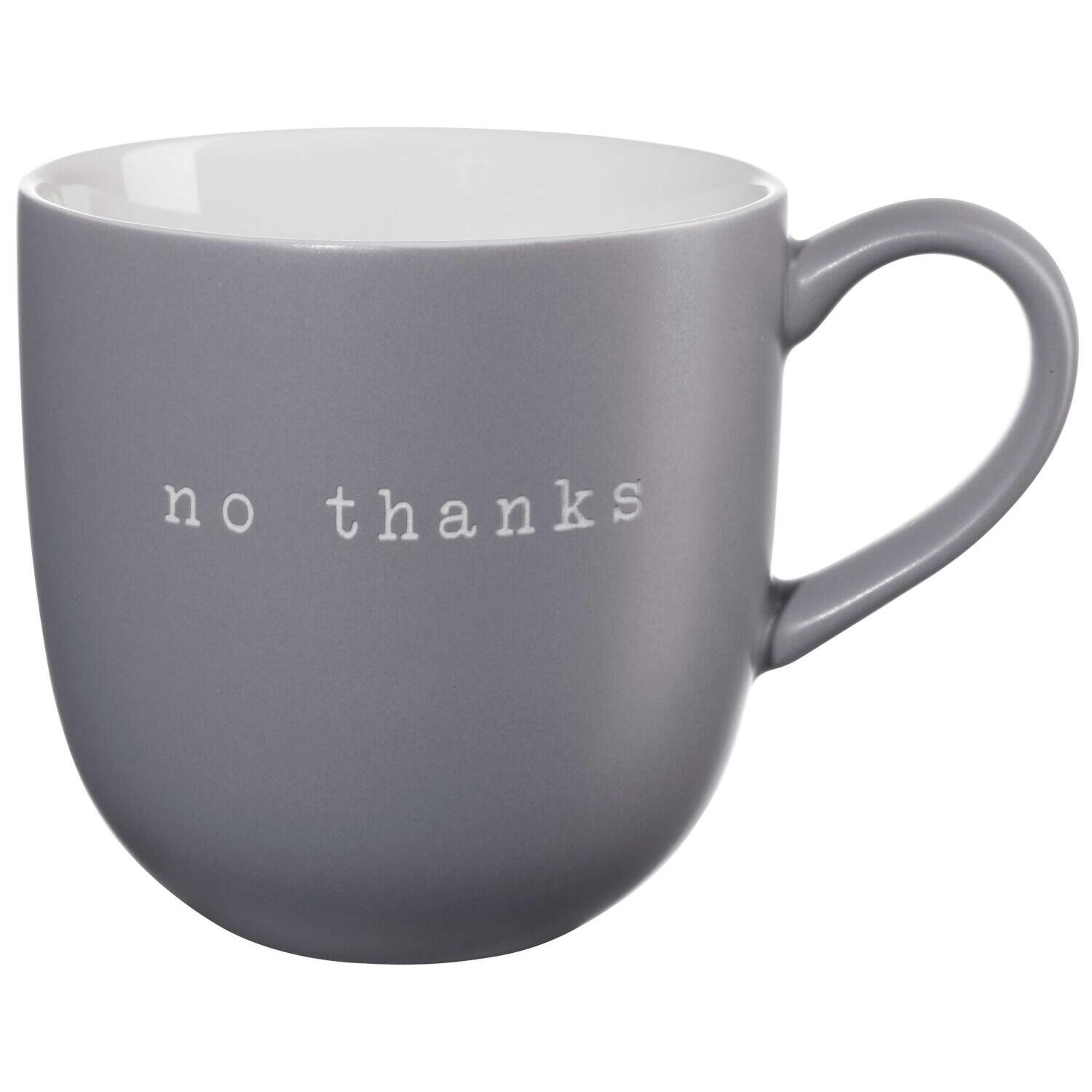 Henkelbecher "no thanks" - 350 ml (Grau)