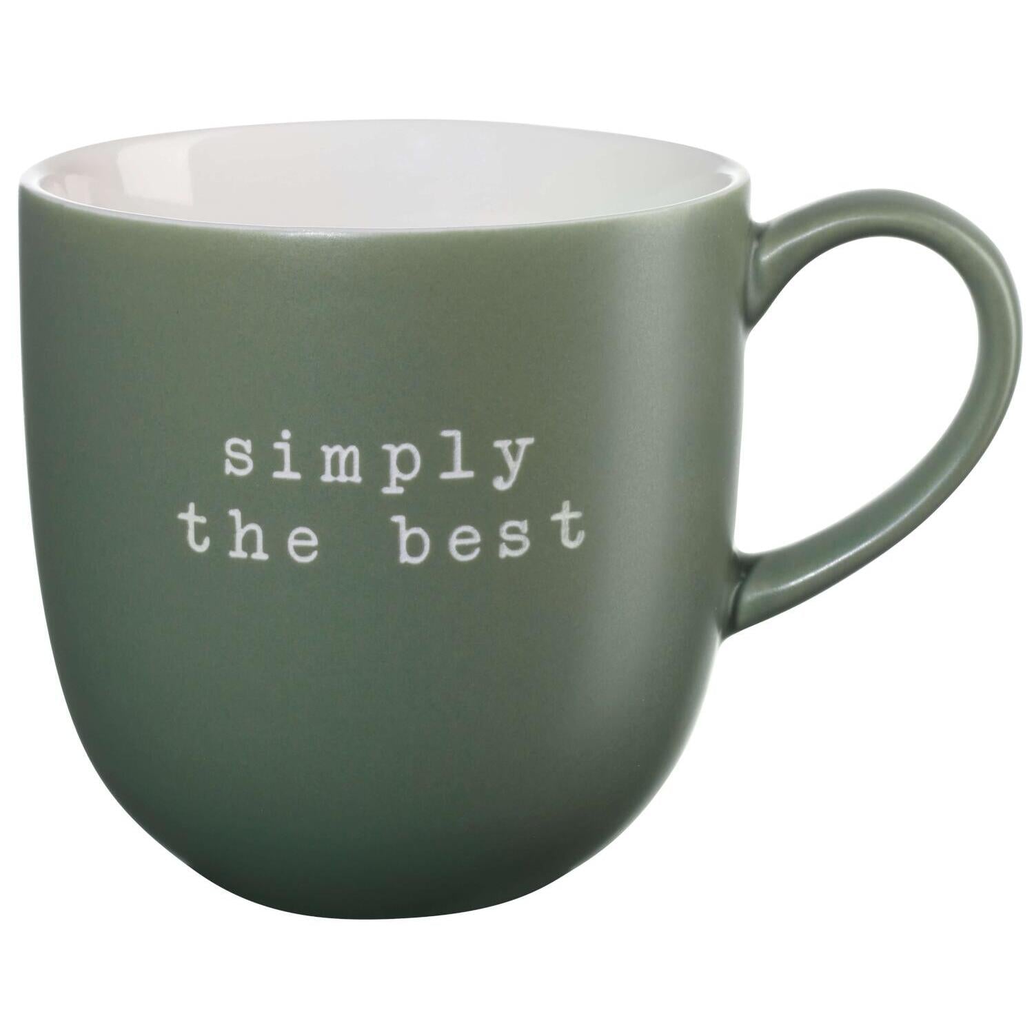 Henkelbecher "simply the best" - 350 ml (Grün)