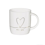 Henkelbecher "For You" - 350 ml (Weiß/Gold)