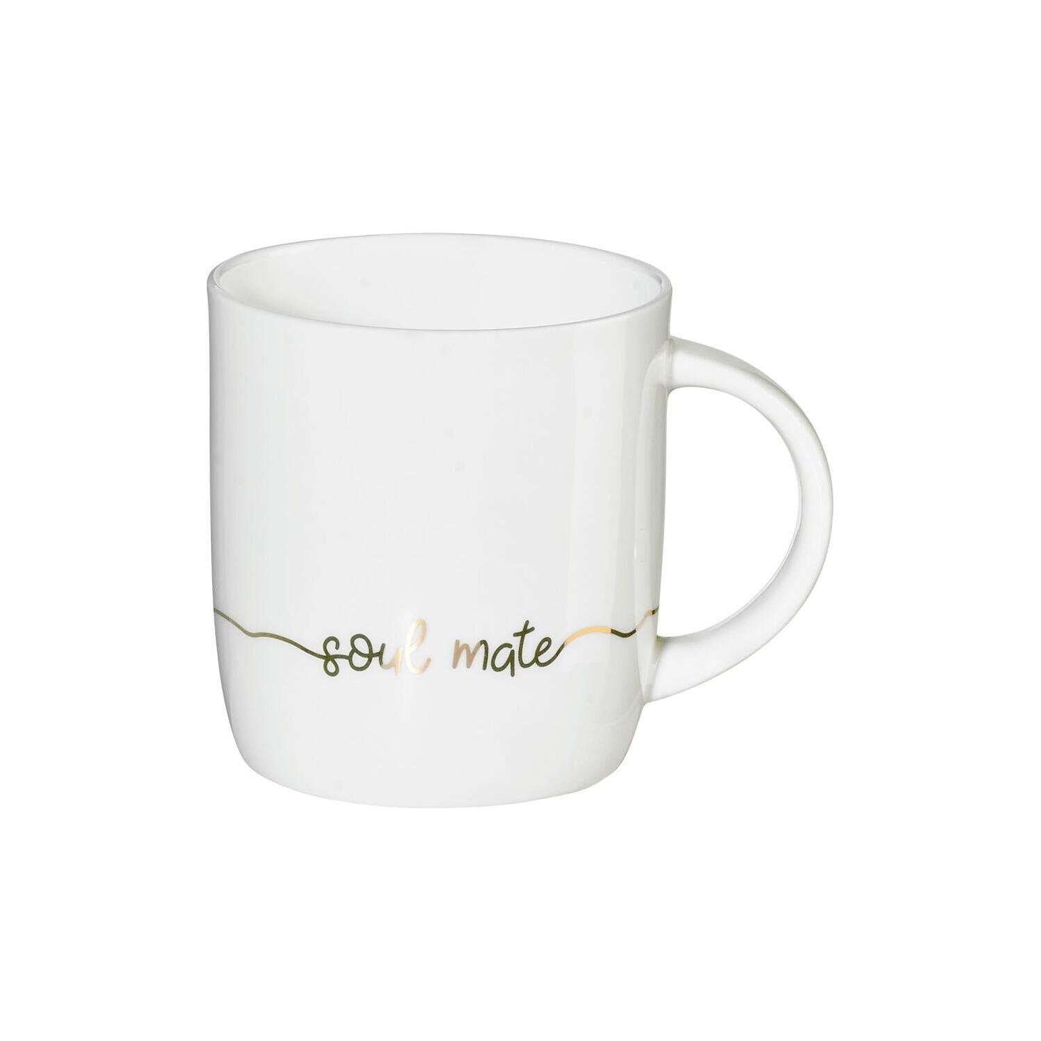 Henkelbecher "Soul Mate" - 350 ml (Weiß/Gold)