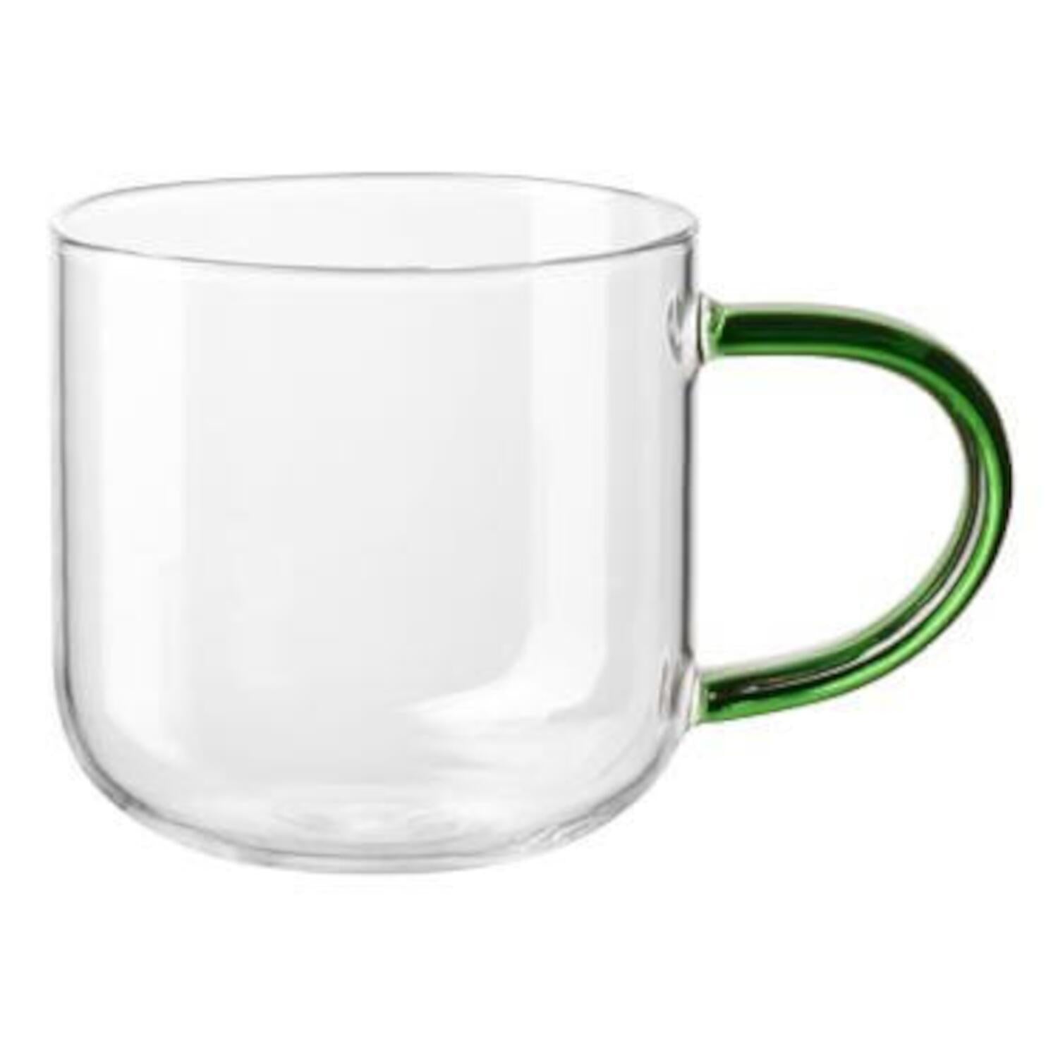 Henkelbecher aus Glas - 400 ml (Grün)