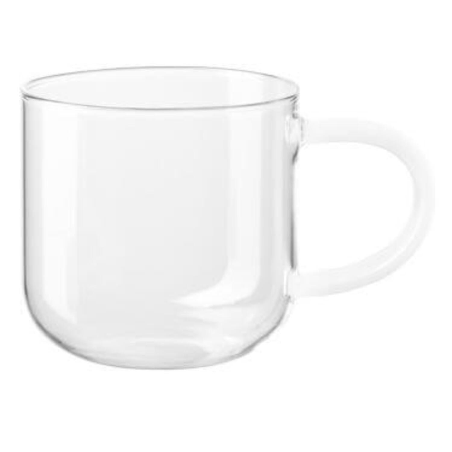Henkelbecher aus Glas - 400 ml (Weiß)