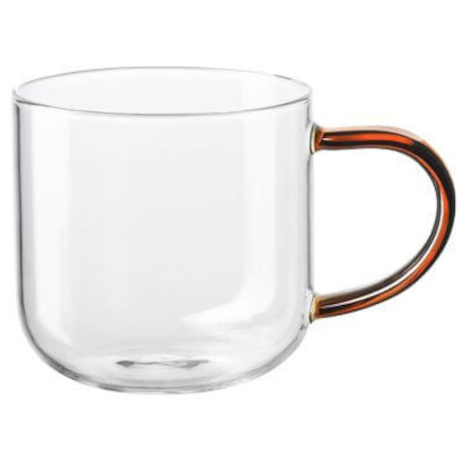 Henkelbecher aus Glas - 400 ml (Braun)