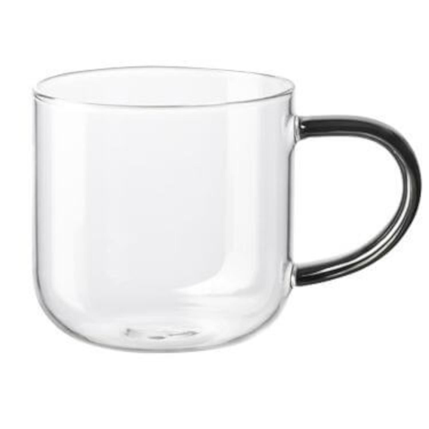 Henkelbecher aus Glas - 400 ml (Grau)