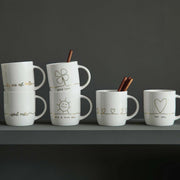 Henkelbecher "Soul Mate" - 350 ml (Weiß/Gold)