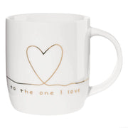 Henkelbecher "To the one I love" - 8,7 cm (Weiß/Gold)