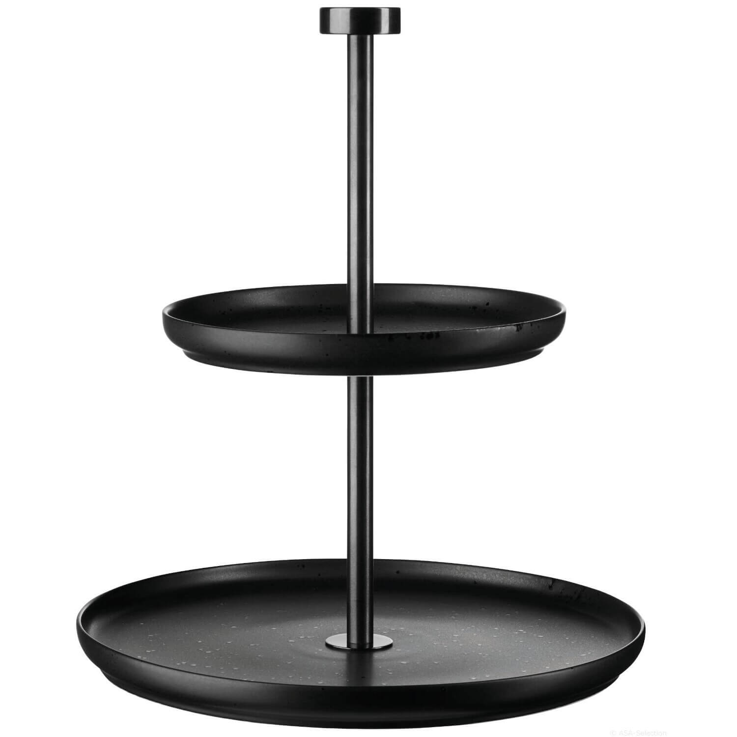 Etagere 2-stufig "Coppa Kuro" - 21x23,5 cm (Schwarz)
