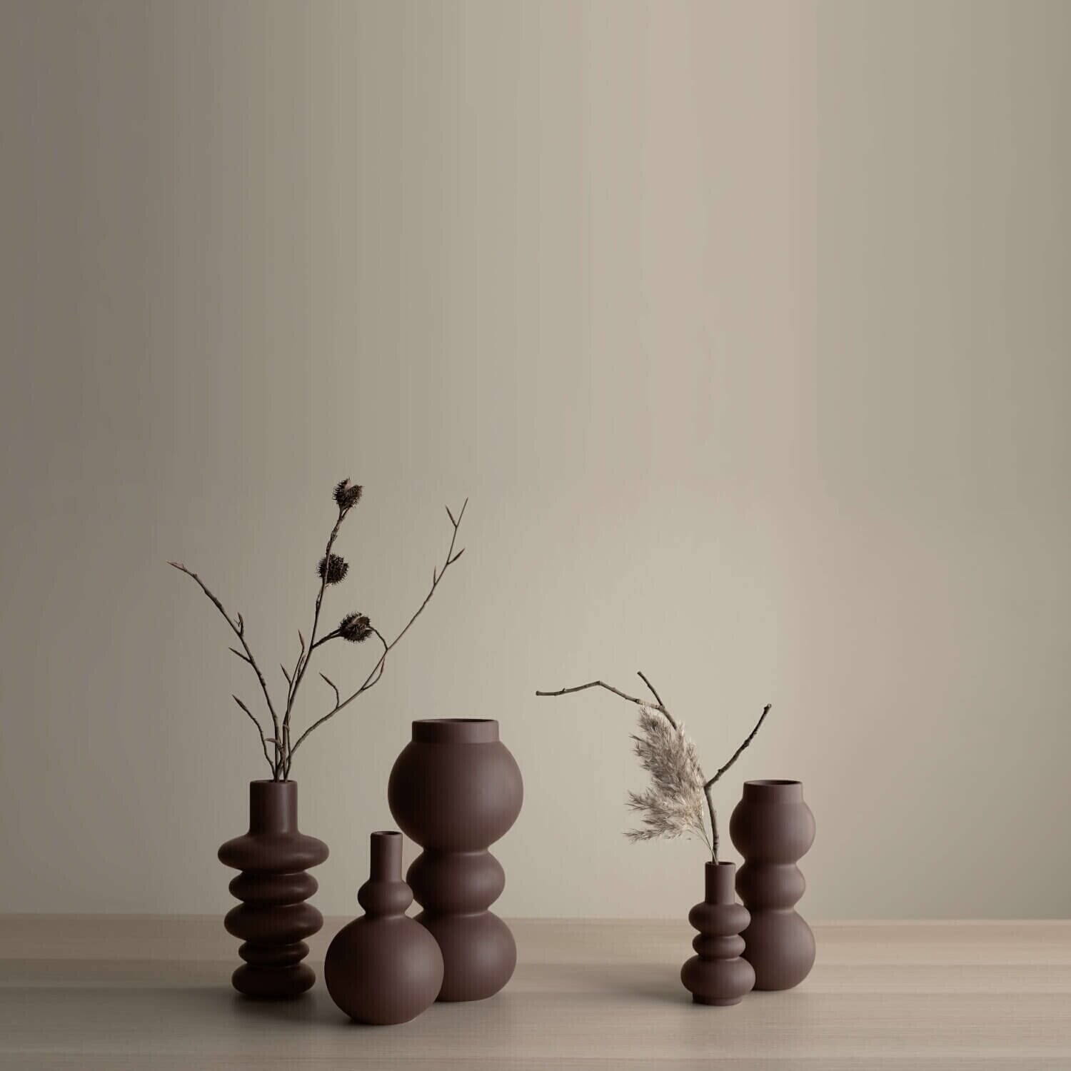 Vase bauchig "Como" - 23,5 cm (Braun)