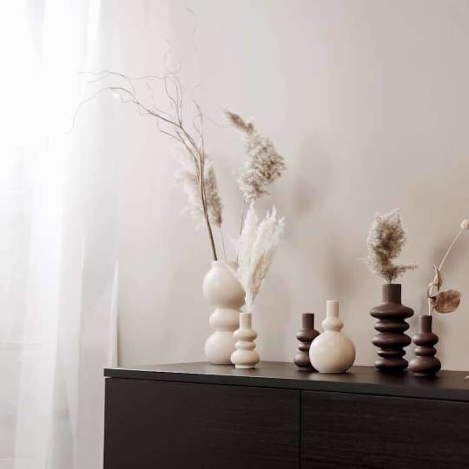 Vase rund "Como" - 15,5 cm (Creme)