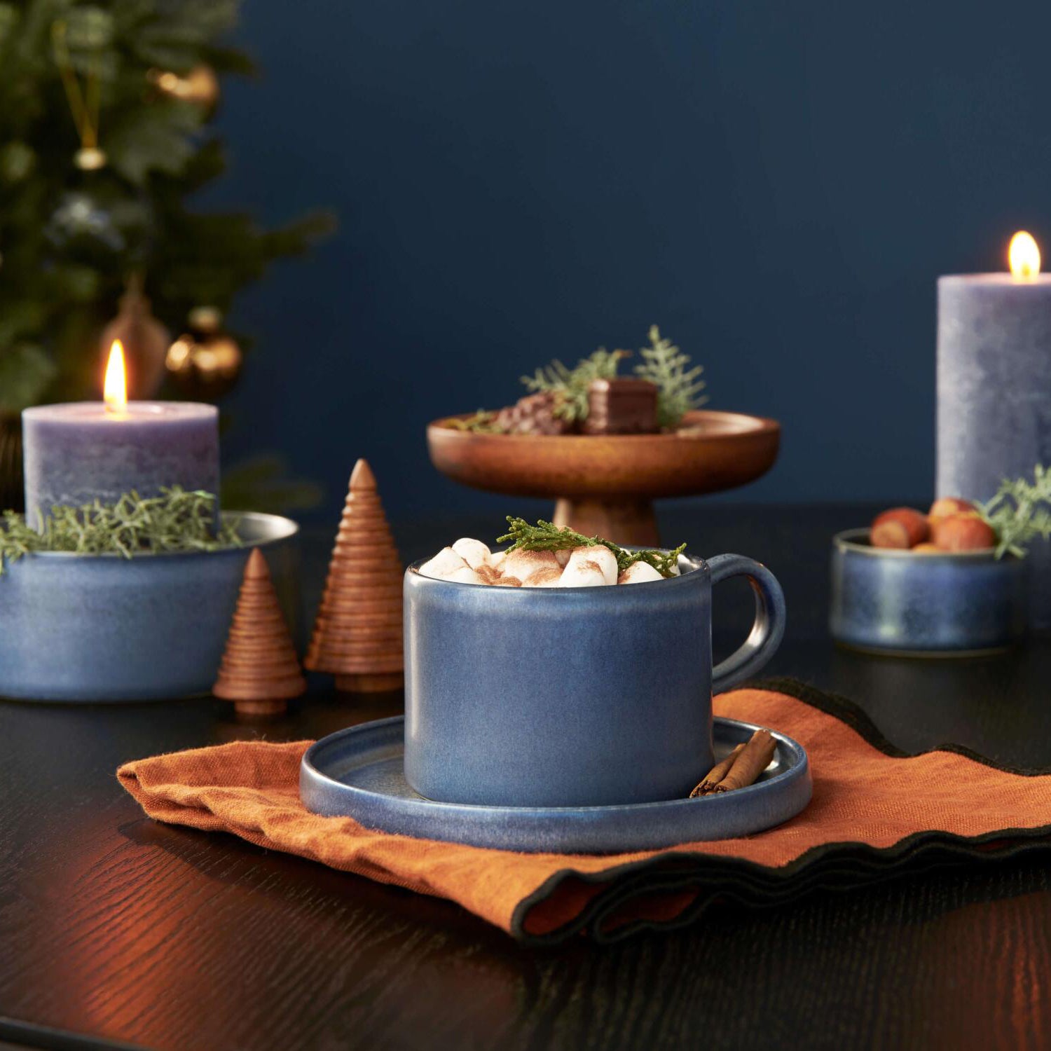 Deko-Tannenbaum gerillt - 3x 5,7 cm (Braun)