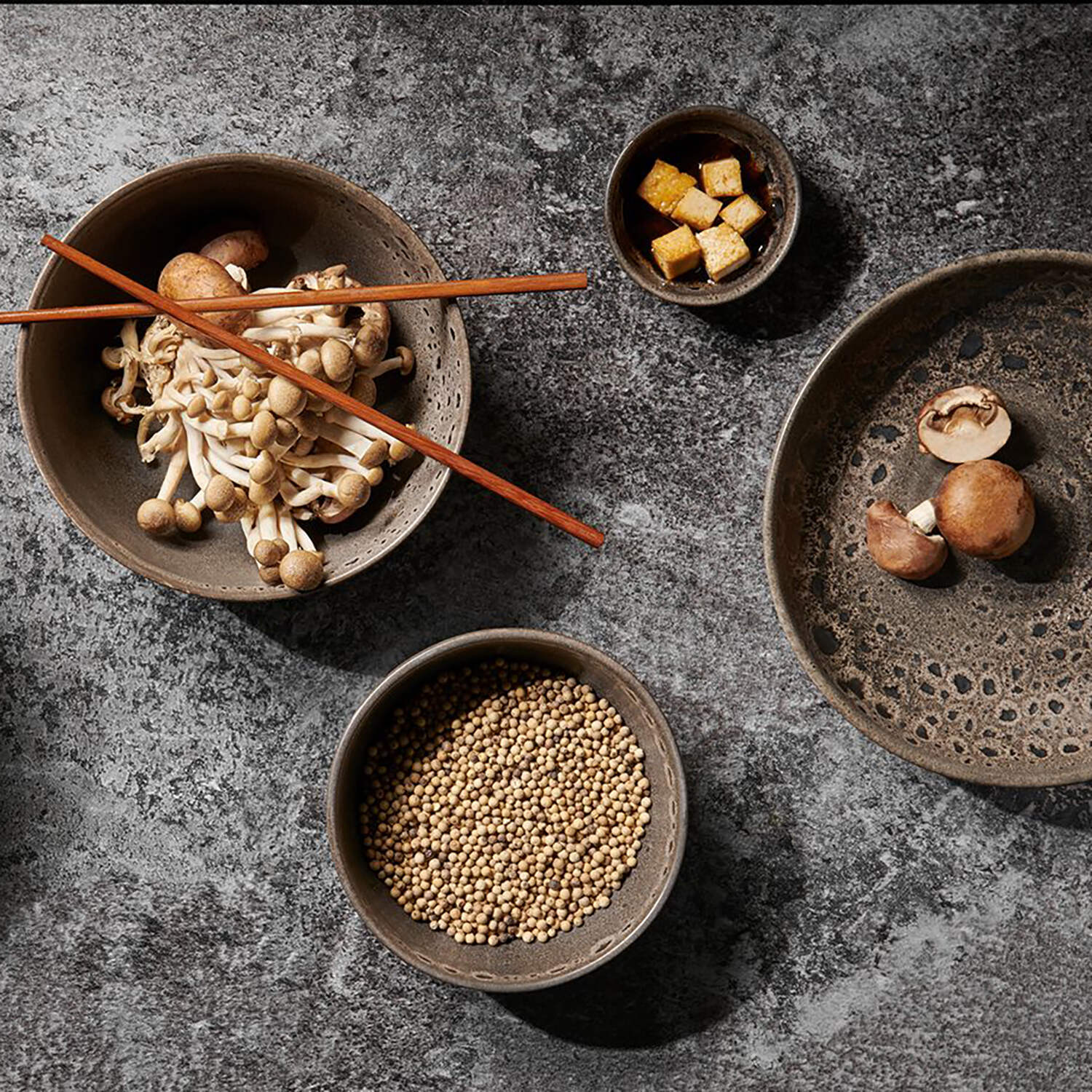 Poke Bowl Schüssel "Mangosteen" -  25 cm (Braun)